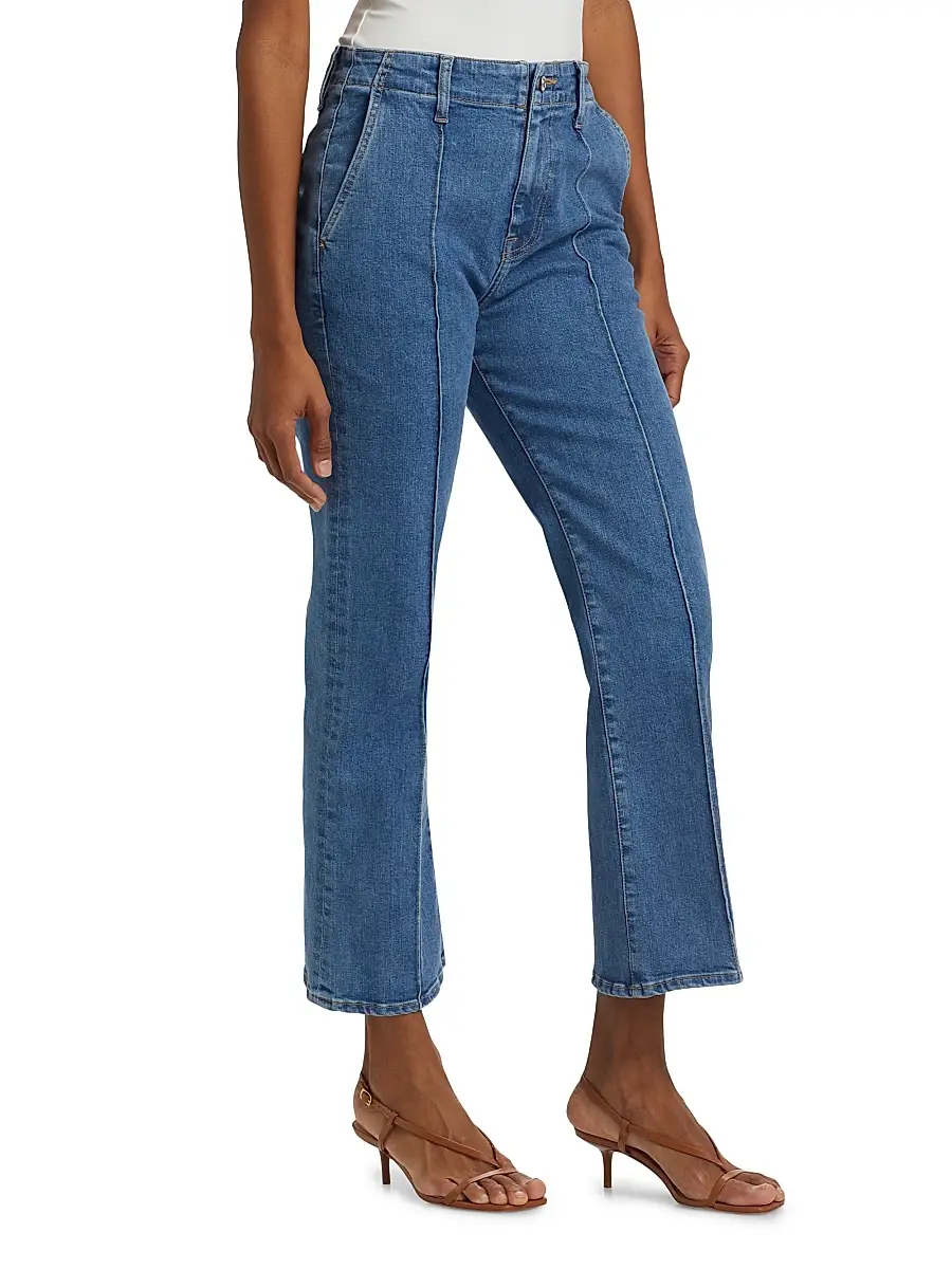 SIMKHAI Women's Ansel Crop Flare Jeans - Midnight Wash | Thumbnail 4