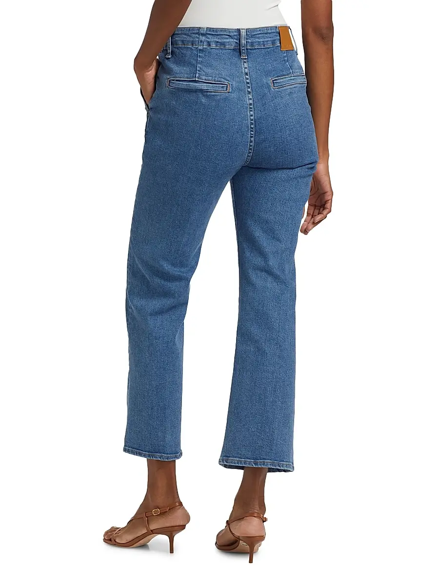 SIMKHAI Women's Ansel Crop Flare Jeans - Midnight Wash | Thumbnail 5