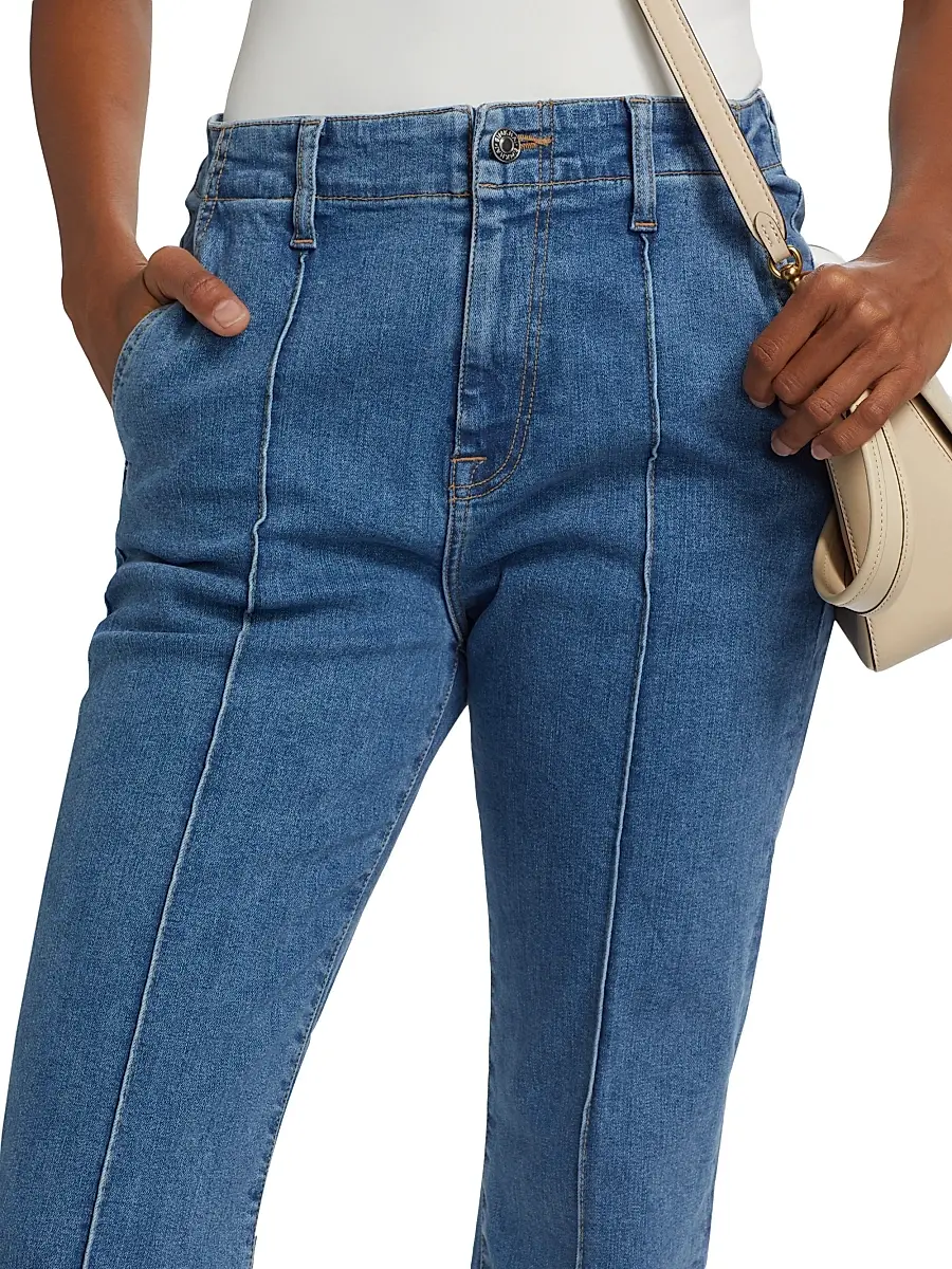 SIMKHAI Women's Ansel Crop Flare Jeans - Midnight Wash | Thumbnail 6