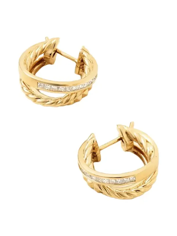 Crossover Trio 18-karat Gold Diamond Earrings Crossover Trio 18-karat Gold Diamond Earrings