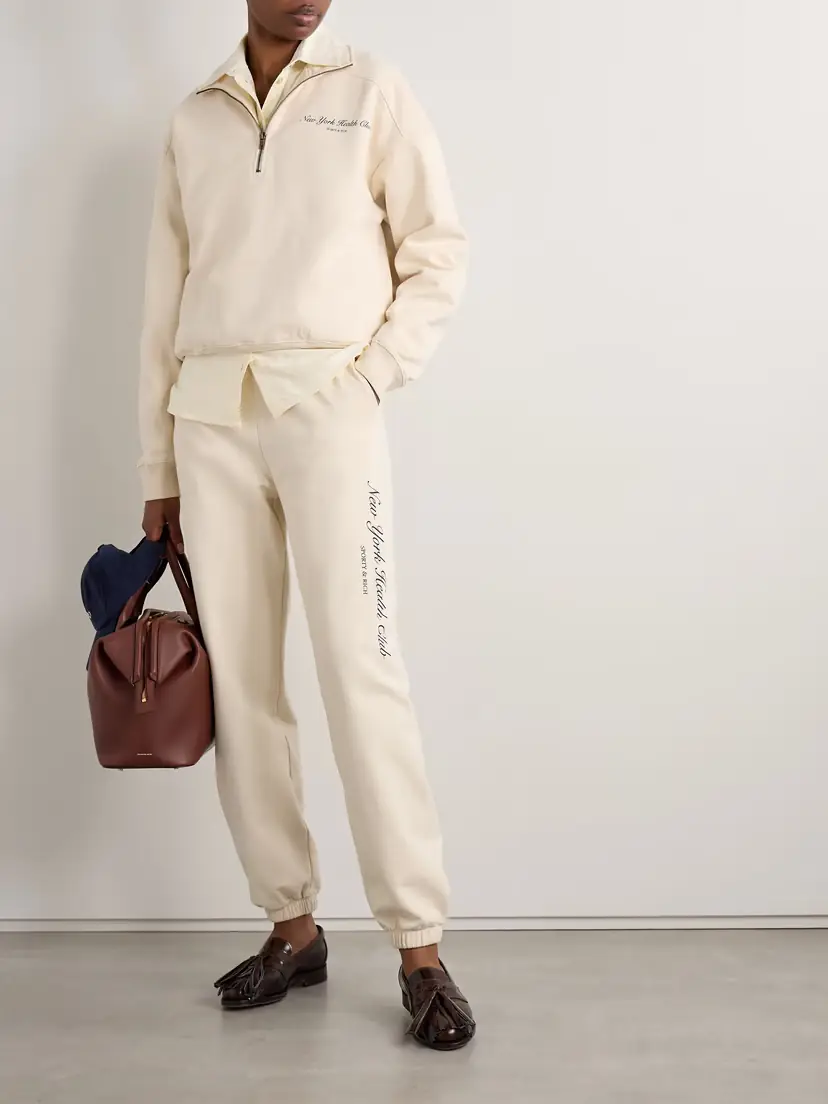 Sporty & Rich Printed Cotton-jersey Track Pants | Thumbnail 2 Sporty & Rich Printed Cotton-jersey Track Pants | Thumbnail 2