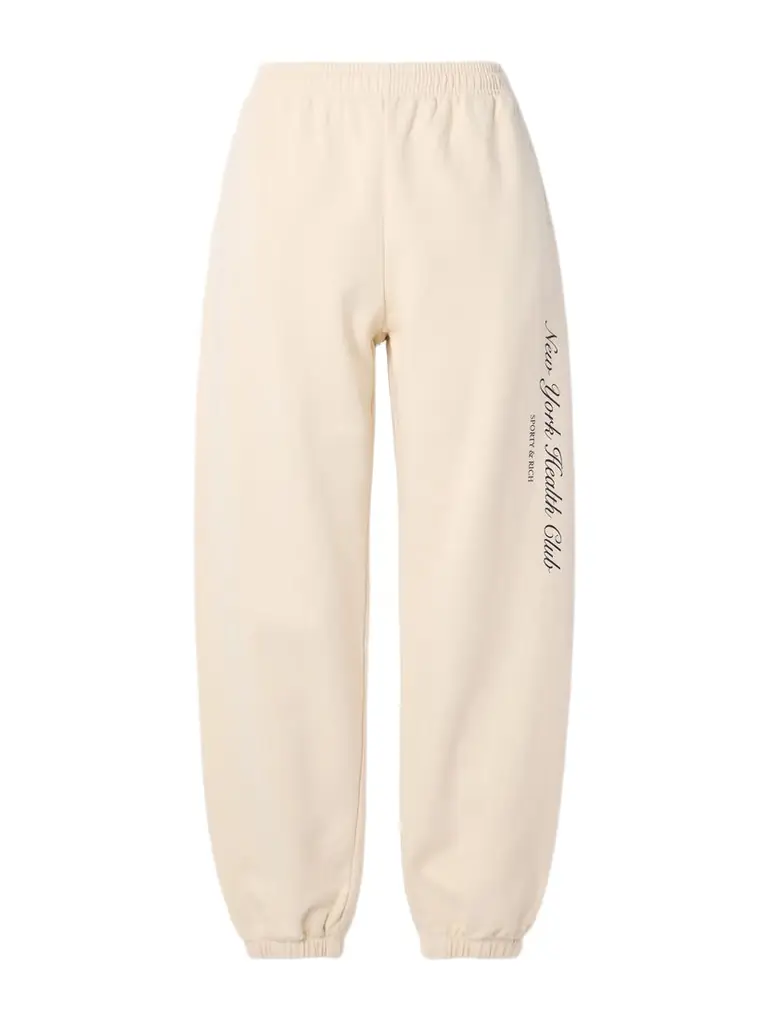 Printed Cotton-jersey Track Pants