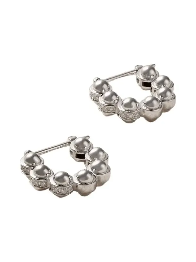 The Atom 18-karat White Gold Diamond Hoop Earrings The Atom 18-karat White Gold Diamond Hoop Earrings