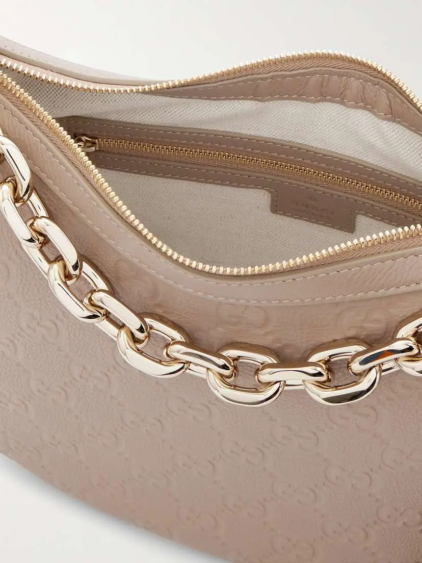 Gucci Gg Emblem Medium Logo-debossed Leather Shoulder Bag | Thumbnail 5 Gucci Gg Emblem Medium Logo-debossed Leather Shoulder Bag | Thumbnail 5