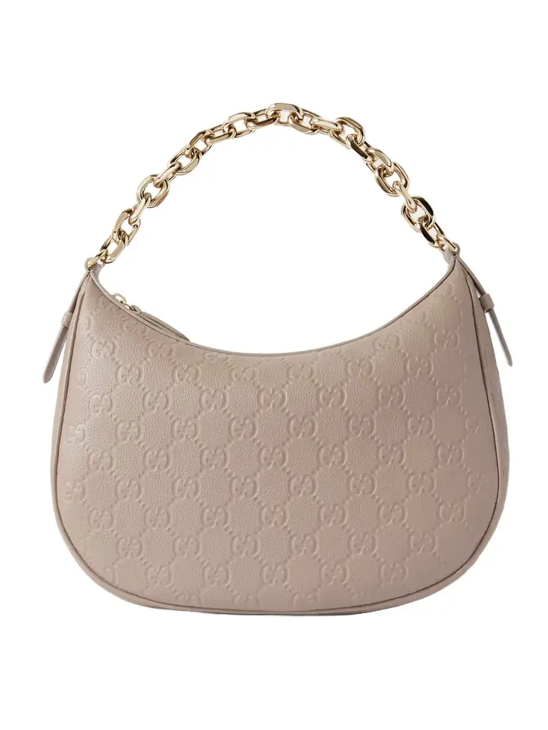 Gg Emblem Medium Logo-debossed Leather Shoulder Bag