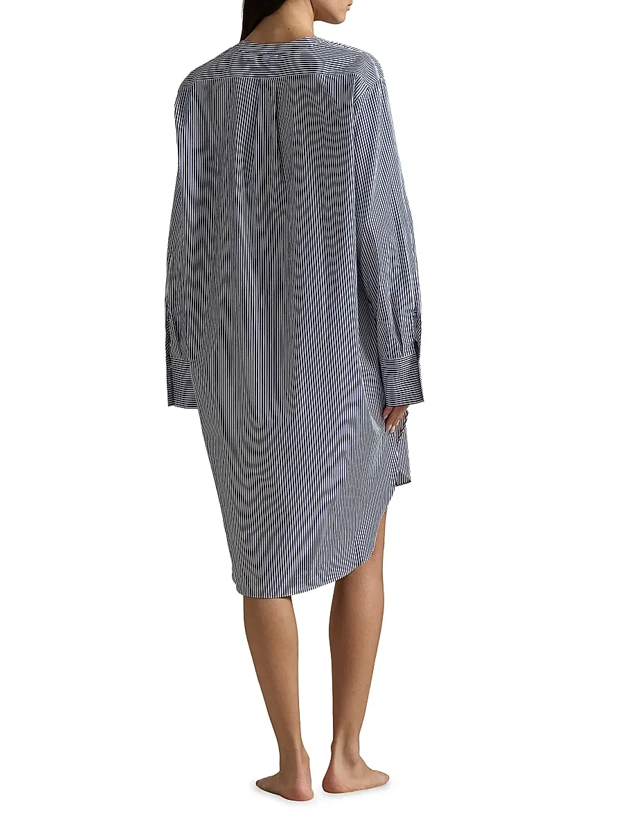 Polo Ralph Lauren Women's Striped Cotton Sleep Shirt | Thumbnail 3 Polo Ralph Lauren Women's Striped Cotton Sleep Shirt | Thumbnail 3