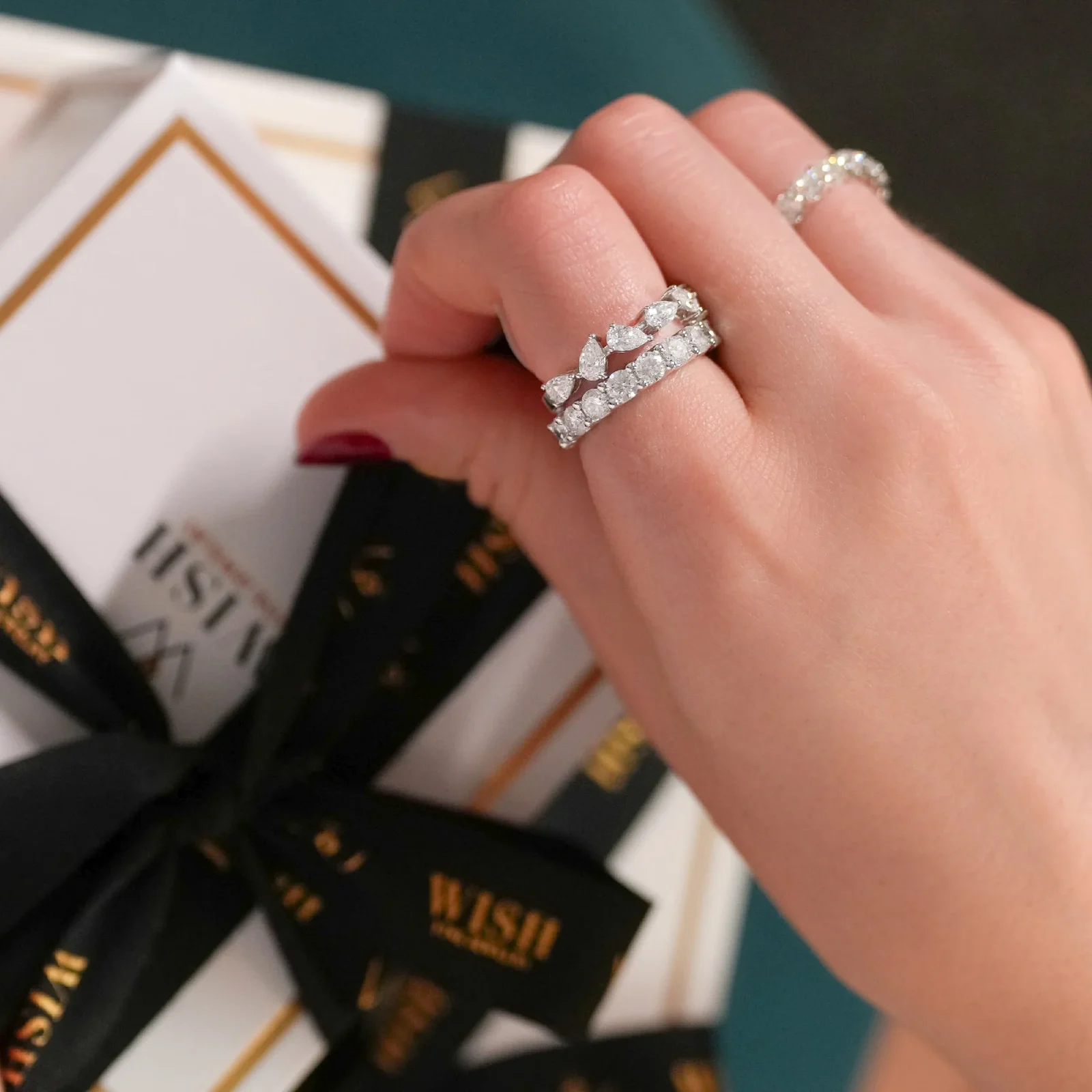 1.34ct Pear Diamond 18K Gold Half Eternity Ring 1.34ct Pear Diamond 18K Gold Half Eternity Ring