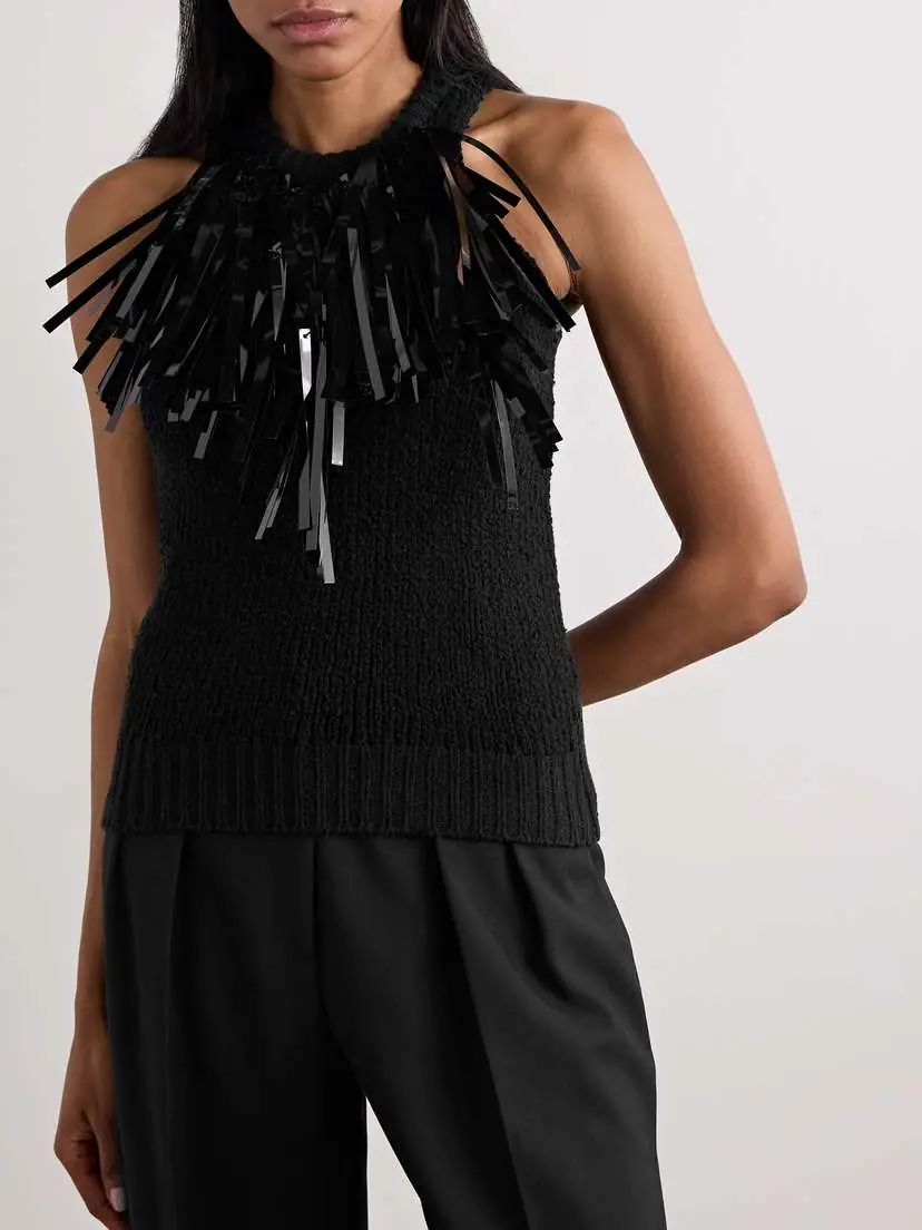Jil Sander Embellished Ribbed Cotton-blend Tank | Thumbnail 3 Jil Sander Embellished Ribbed Cotton-blend Tank | Thumbnail 3