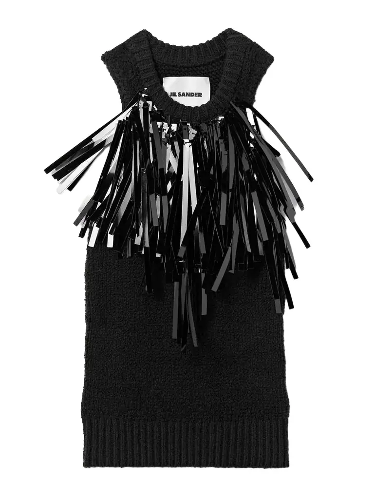 Embellished Ribbed Cotton-blend Tank