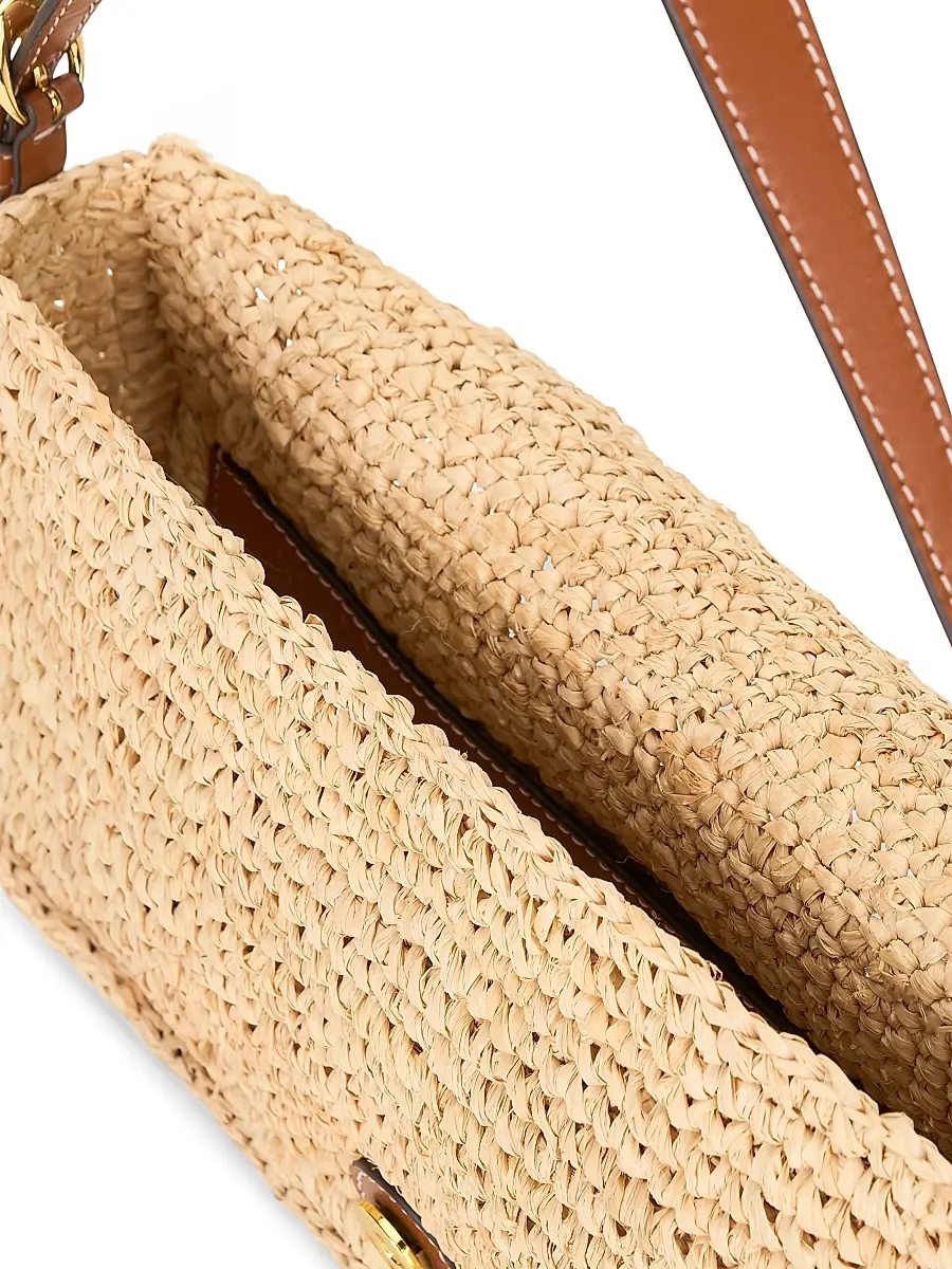 Staud Women's Harlow Raffia & Leather Shoulder Bag | Thumbnail 4 Staud Women's Harlow Raffia & Leather Shoulder Bag | Thumbnail 4