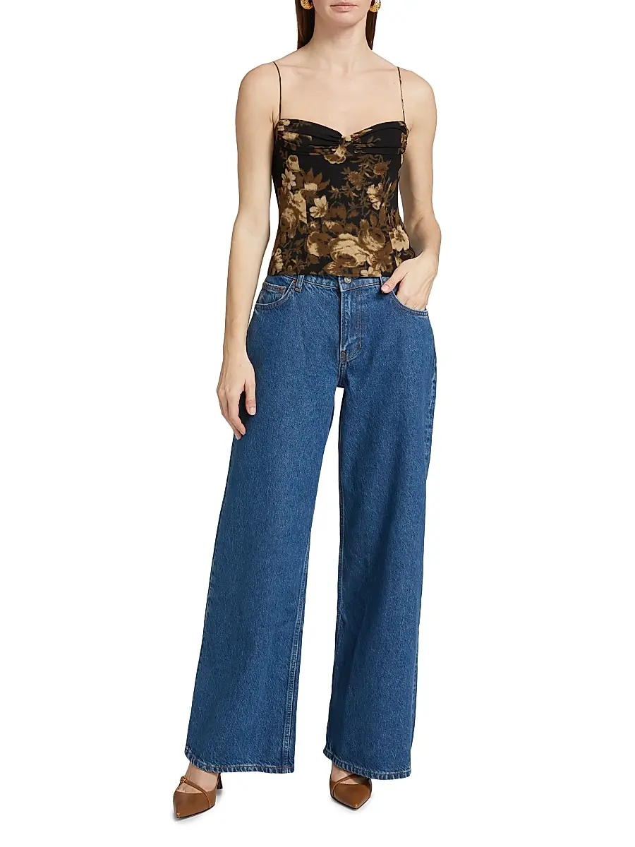 Reformation Women's Pixie Printed Sweetheart Top | Thumbnail 2 Reformation Women's Pixie Printed Sweetheart Top | Thumbnail 2