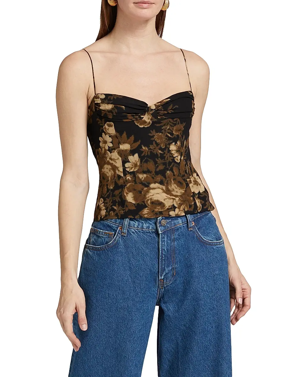 Reformation Women's Pixie Printed Sweetheart Top | Thumbnail 3 Reformation Women's Pixie Printed Sweetheart Top | Thumbnail 3