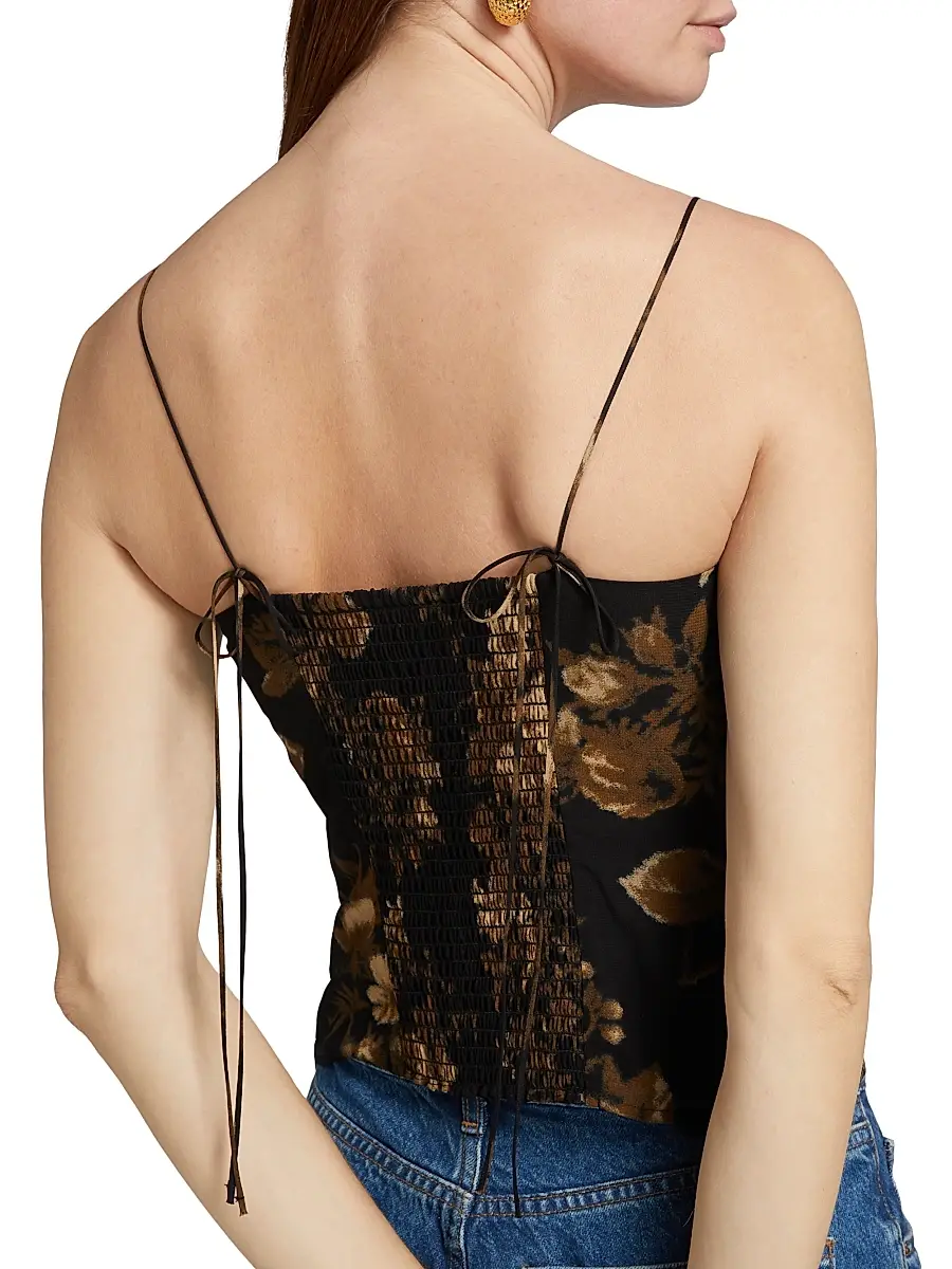 Reformation Women's Pixie Printed Sweetheart Top | Thumbnail 6 Reformation Women's Pixie Printed Sweetheart Top | Thumbnail 6