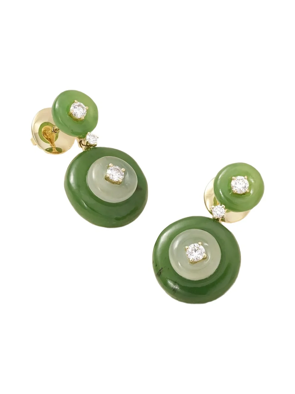 Signal 18-karat Gold Diamond, Jade And Aquamarine Earrings