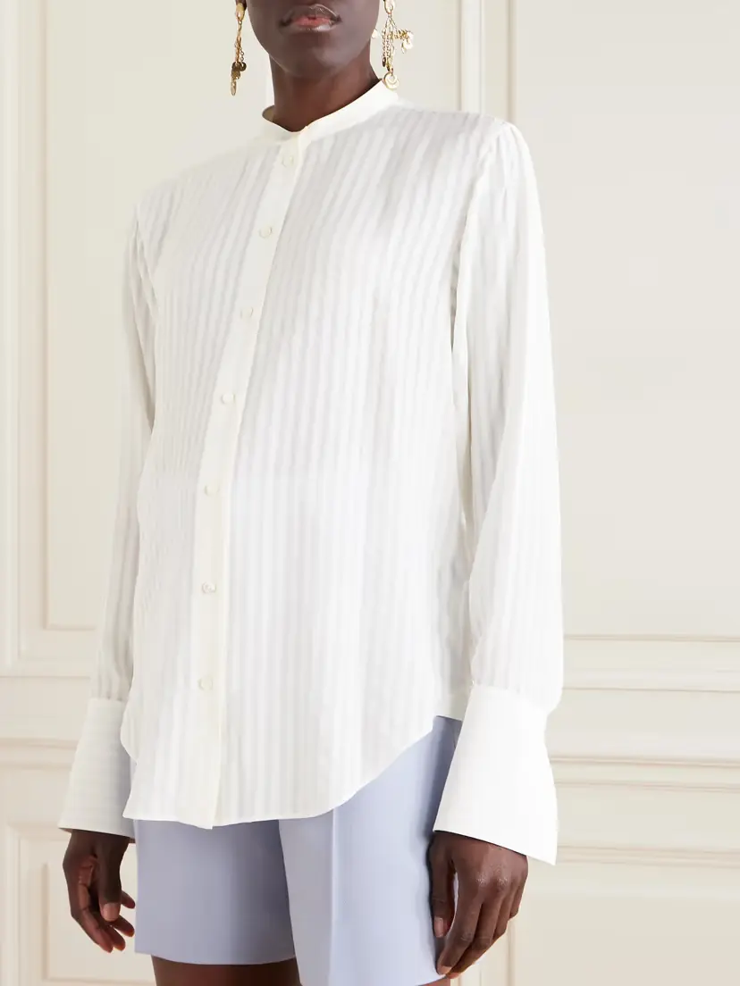 Chloé Striped Crepe Shirt - FR 42 | Thumbnail 3 Chloé Striped Crepe Shirt - FR 42 | Thumbnail 3