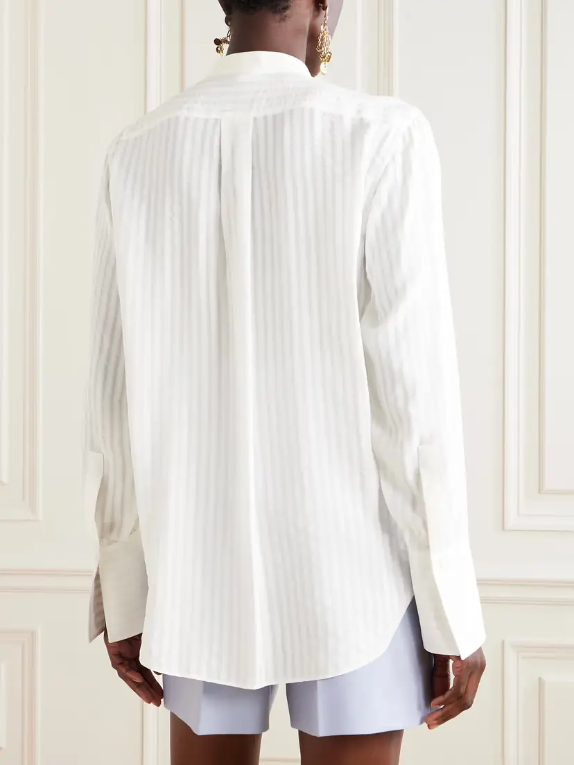 Chloé Striped Crepe Shirt - FR 42 | Thumbnail 4 Chloé Striped Crepe Shirt - FR 42 | Thumbnail 4