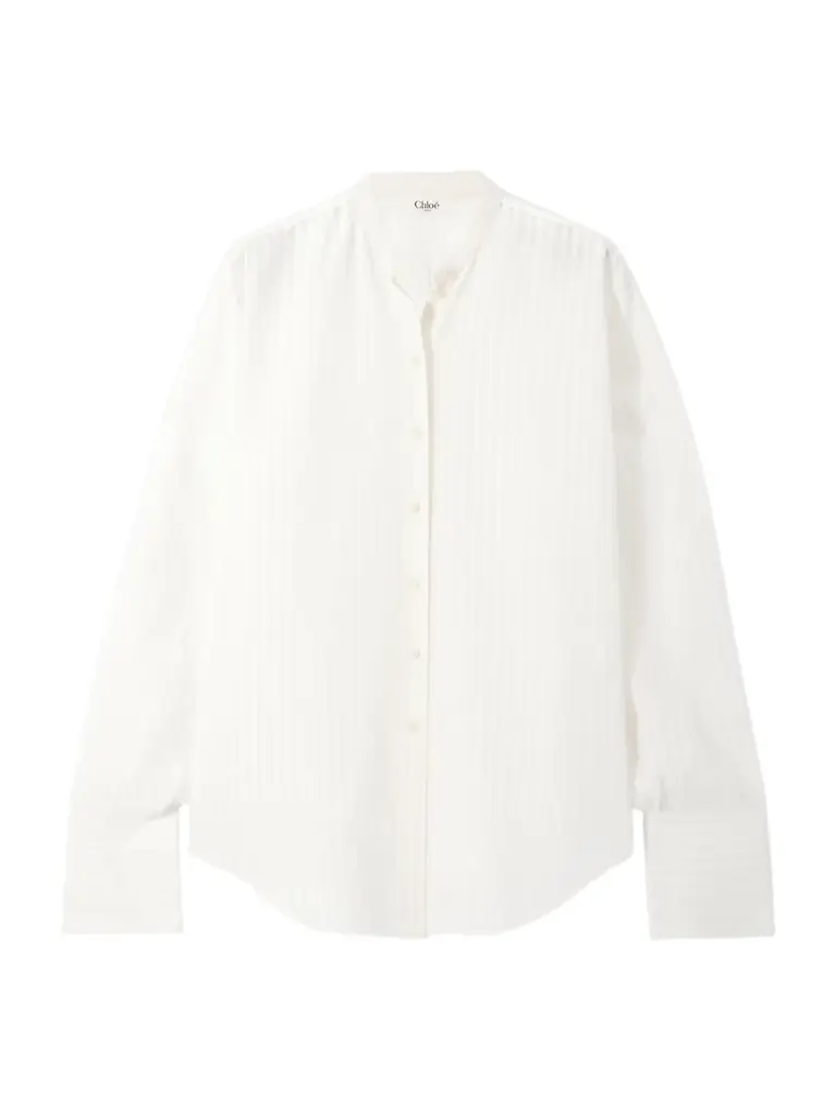 Chloé Striped Crepe Shirt - FR 42 | Thumbnail 1 Chloé Striped Crepe Shirt - FR 42 | Thumbnail 1