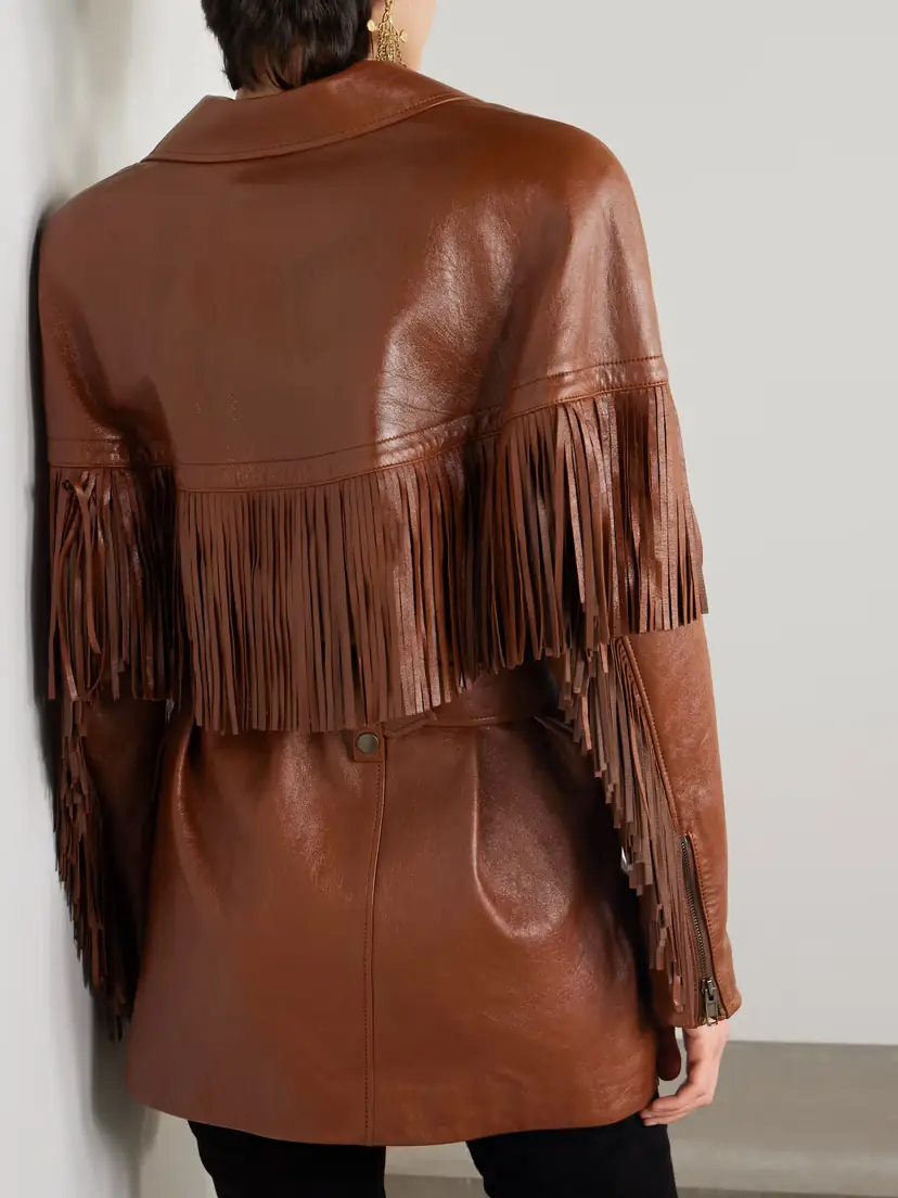Chloé Belted Fringed Leather Jacket | Thumbnail 4