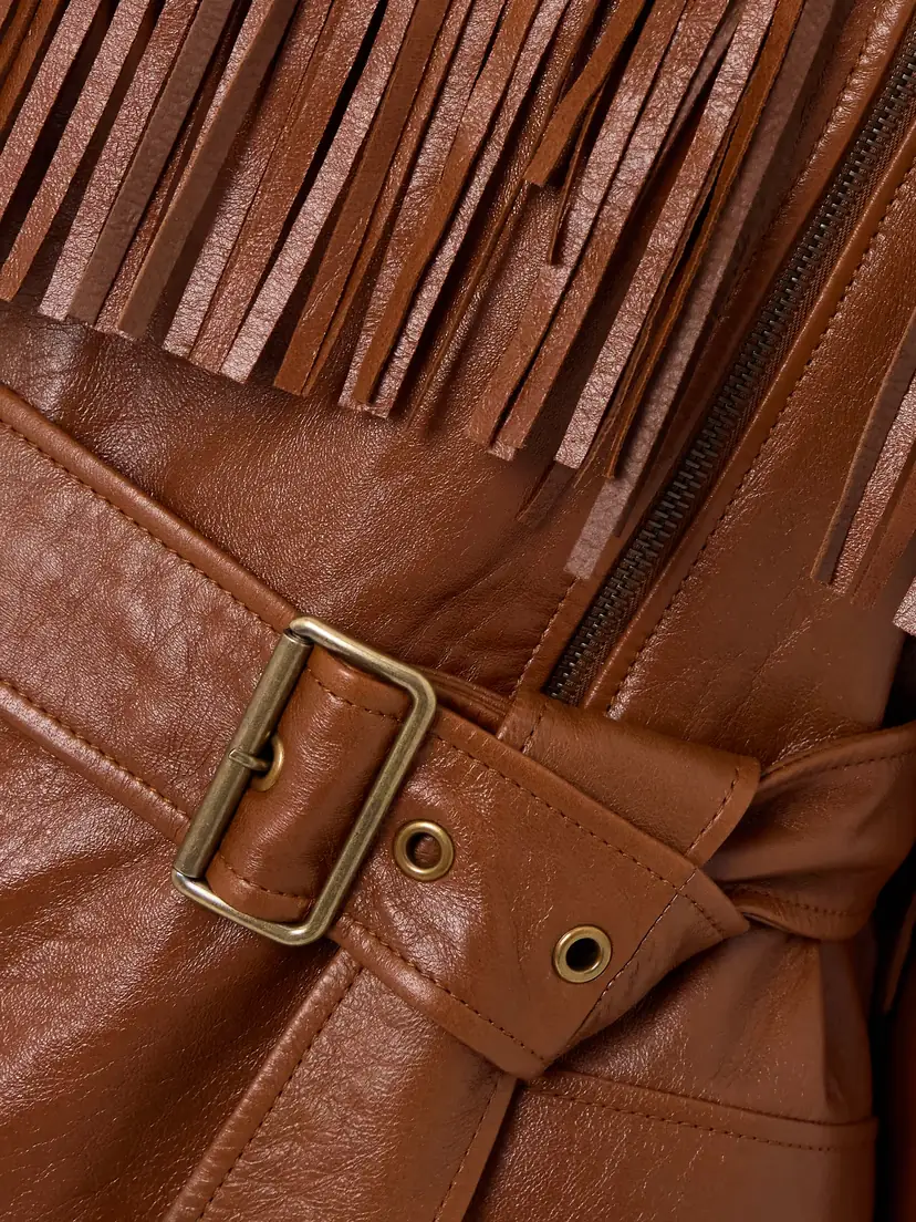 Chloé Belted Fringed Leather Jacket | Thumbnail 5