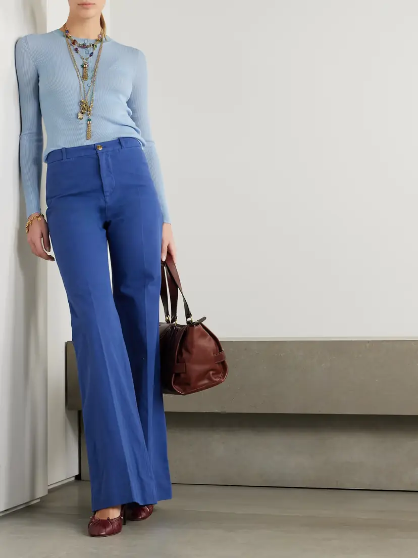 Chloé Silk-trimmed Ribbed Wool Sweater | Thumbnail 2