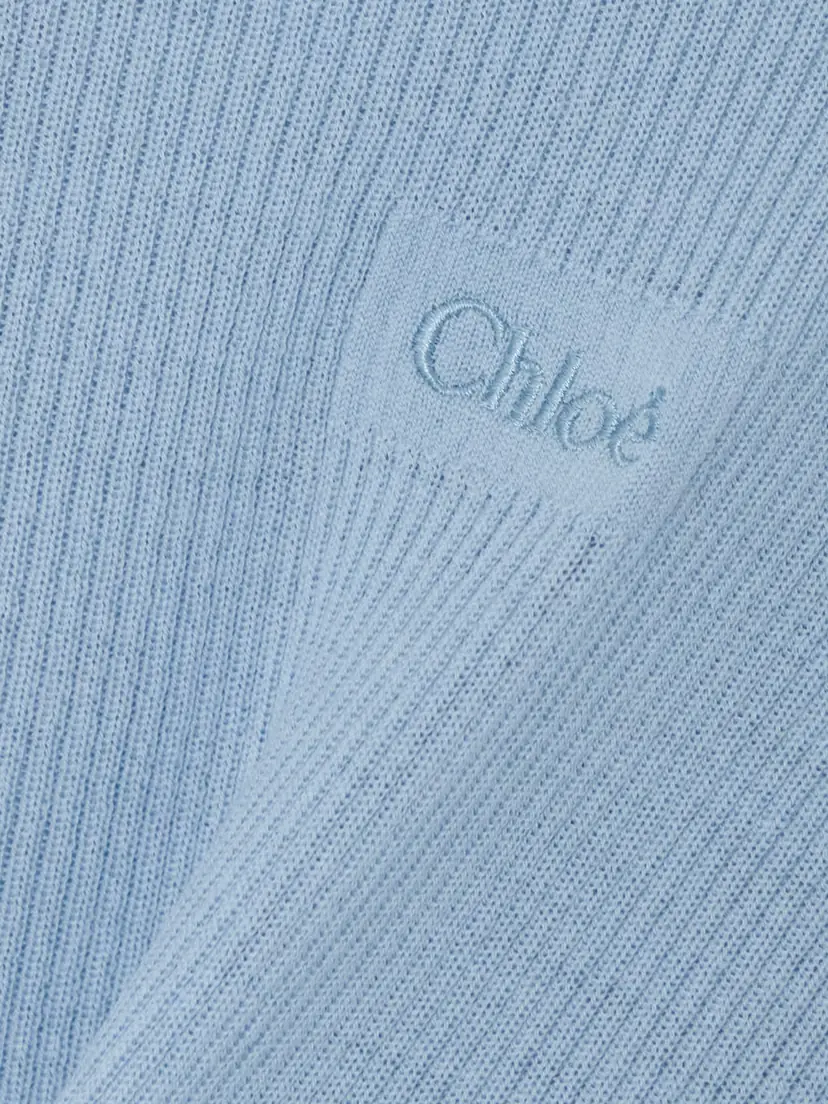 Chloé Silk-trimmed Ribbed Wool Sweater | Thumbnail 5