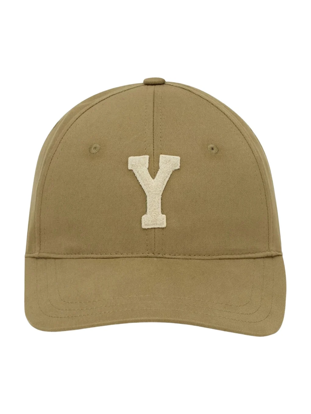 Saint Laurent Women's Y Varsity Cap in Gabardine - Sand And Ivory
