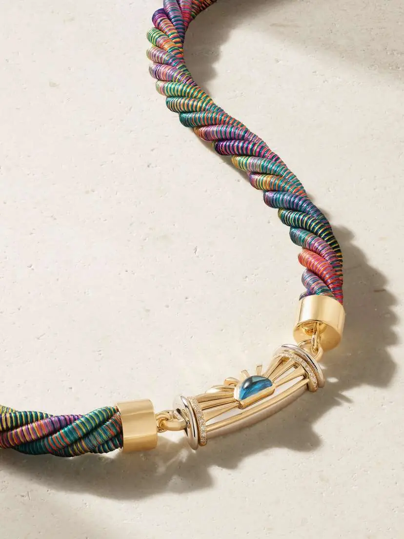 L’Atelier Nawbar Warrior Dawn 18-karat Gold Topaz And Diamond Necklace | Thumbnail 4 L’Atelier Nawbar Warrior Dawn 18-karat Gold Topaz And Diamond Necklace | Thumbnail 4