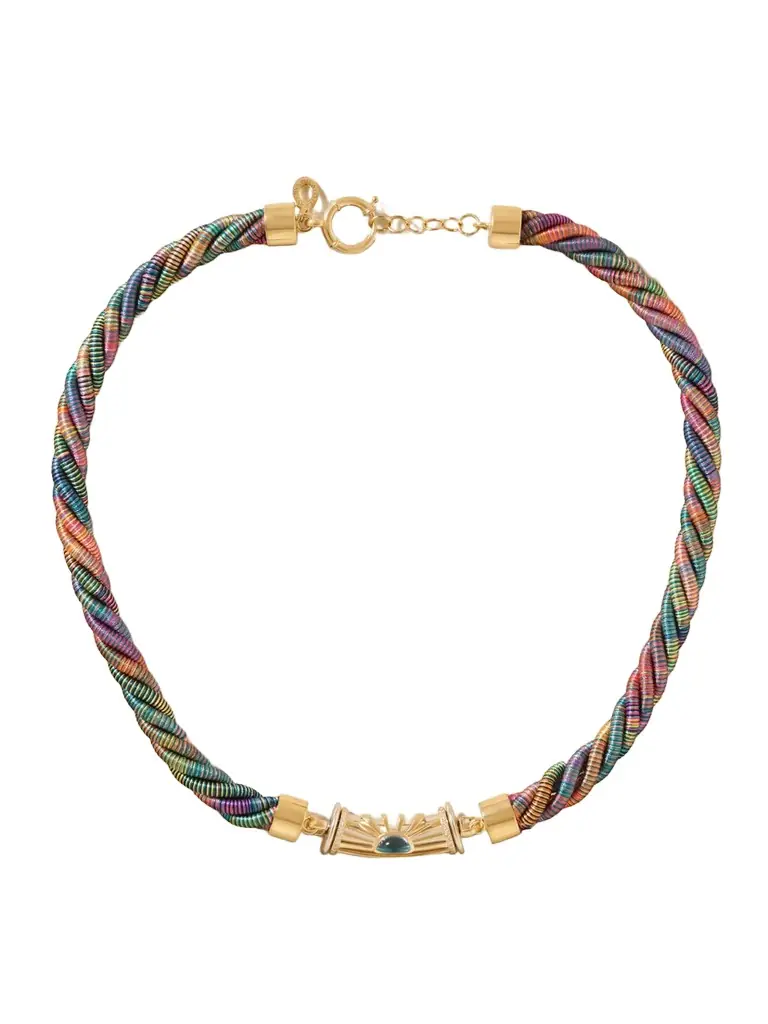 L’Atelier Nawbar Warrior Dawn 18-karat Gold Topaz And Diamond Necklace