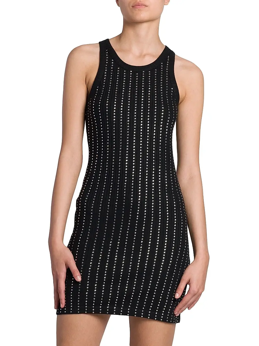 The Attico Women's Crystal-Embellished Cotton Minidress | Thumbnail 3 The Attico Women's Crystal-Embellished Cotton Minidress | Thumbnail 3