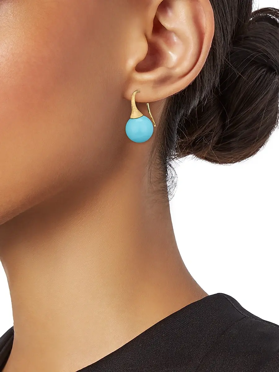 MARCO BICEGO Women's 18K Yellow Gold & Turquoise Drop Earrings | Thumbnail 2 MARCO BICEGO Women's 18K Yellow Gold & Turquoise Drop Earrings | Thumbnail 2