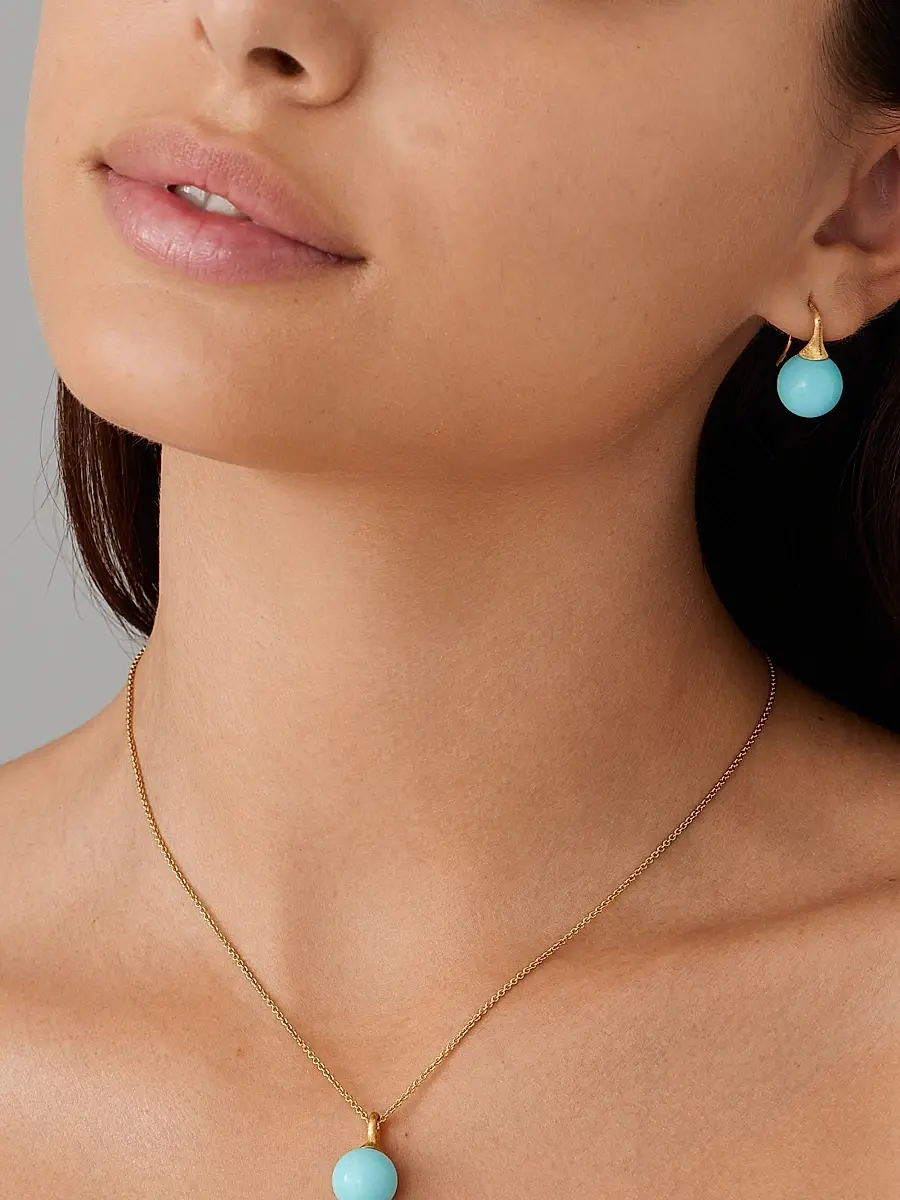 MARCO BICEGO Women's 18K Yellow Gold & Turquoise Drop Earrings | Thumbnail 3 MARCO BICEGO Women's 18K Yellow Gold & Turquoise Drop Earrings | Thumbnail 3