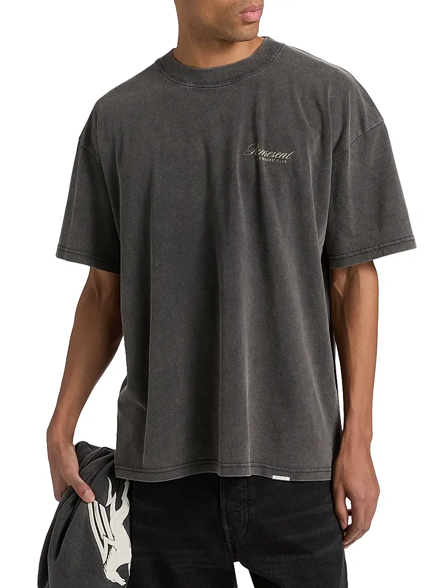 Represent Men's Owners Club Script T-Shirt - Vintage Grey | Thumbnail 3 Represent Men's Owners Club Script T-Shirt - Vintage Grey | Thumbnail 3