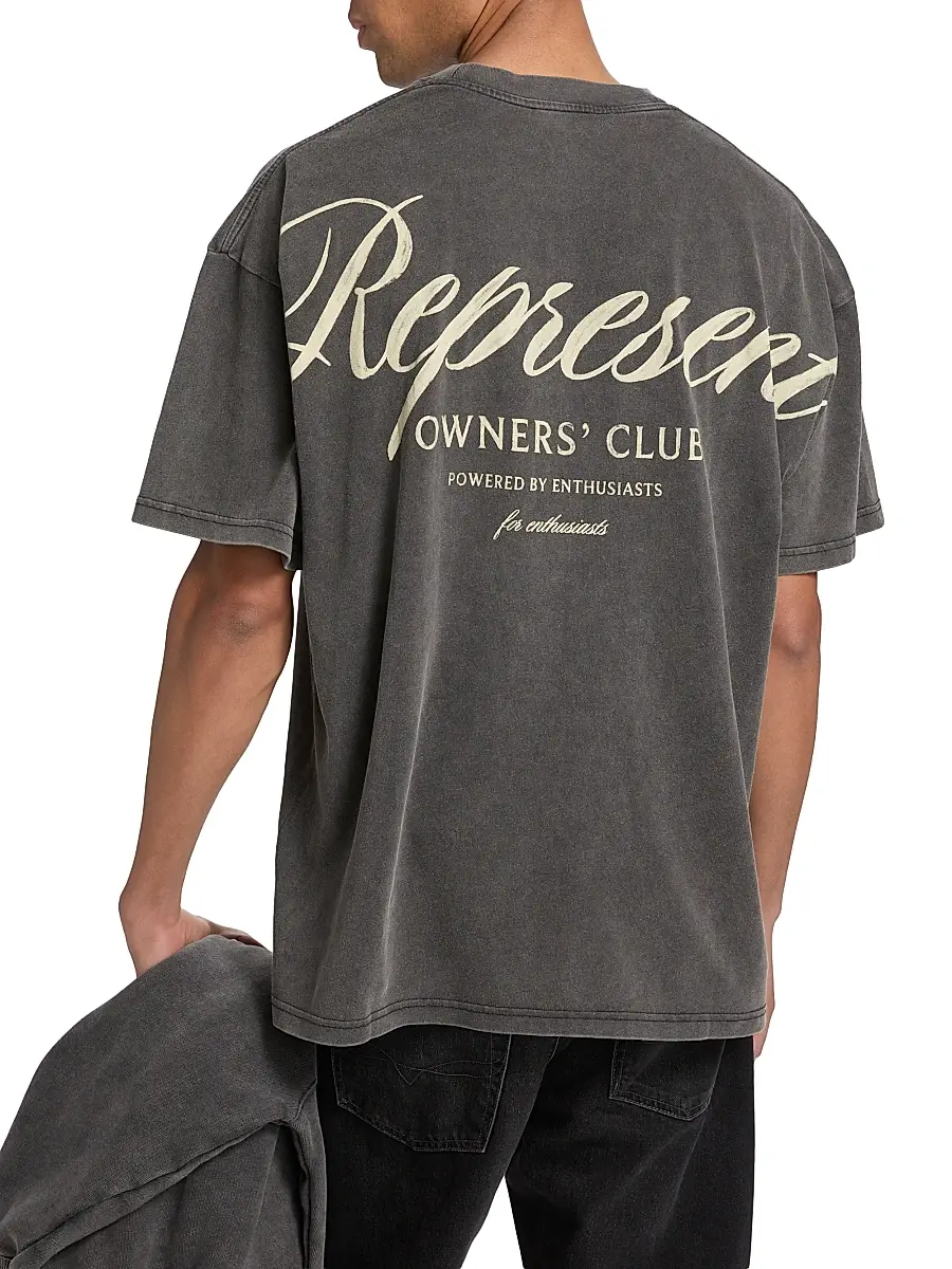 Represent Men's Owners Club Script T-Shirt - Vintage Grey | Thumbnail 5 Represent Men's Owners Club Script T-Shirt - Vintage Grey | Thumbnail 5