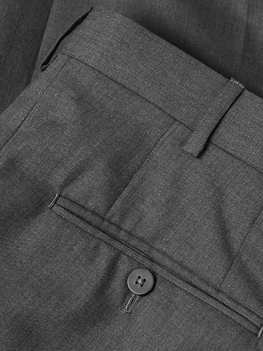 Isaia Men's Basic Extended-Tab Wool Trousers - Charcoal | Thumbnail 12