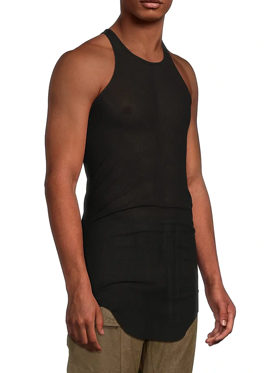 Rick Owens Men's Basic Rib-Knit Tank Top | Thumbnail 4
