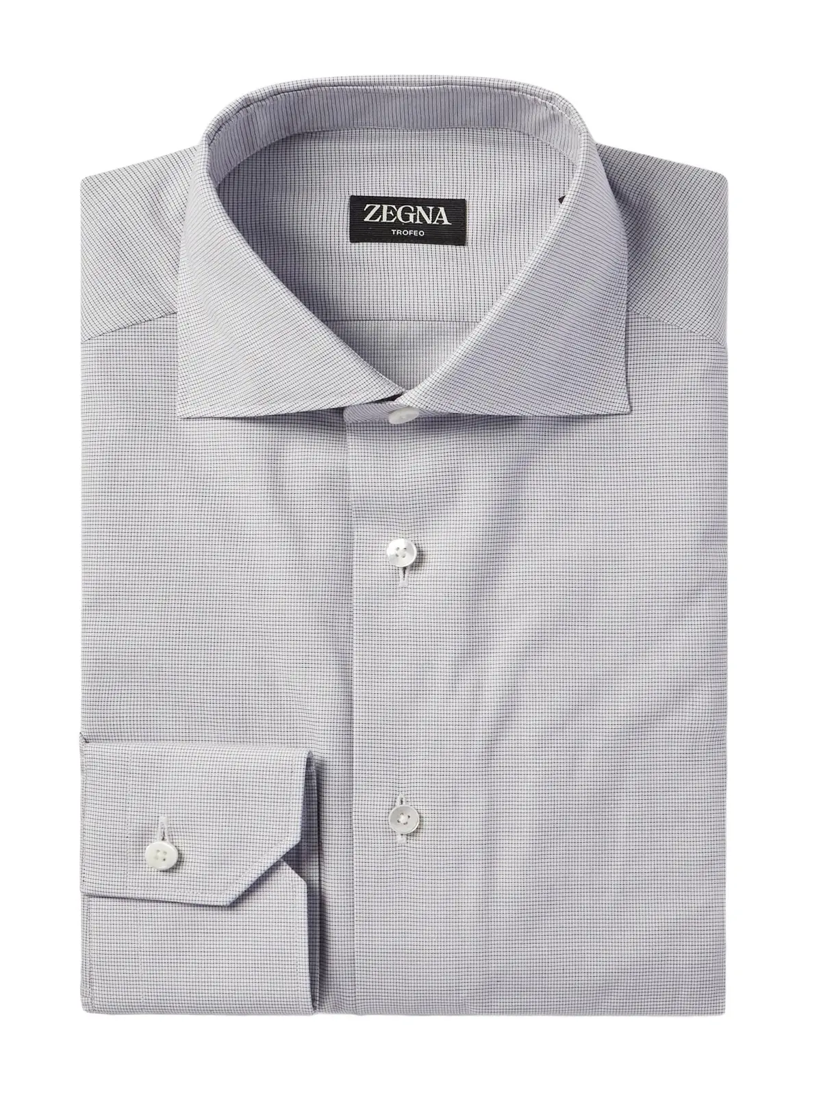 Cutaway-Collar Checked Cotton Shirt - Men Cutaway-Collar Checked Cotton Shirt - Men