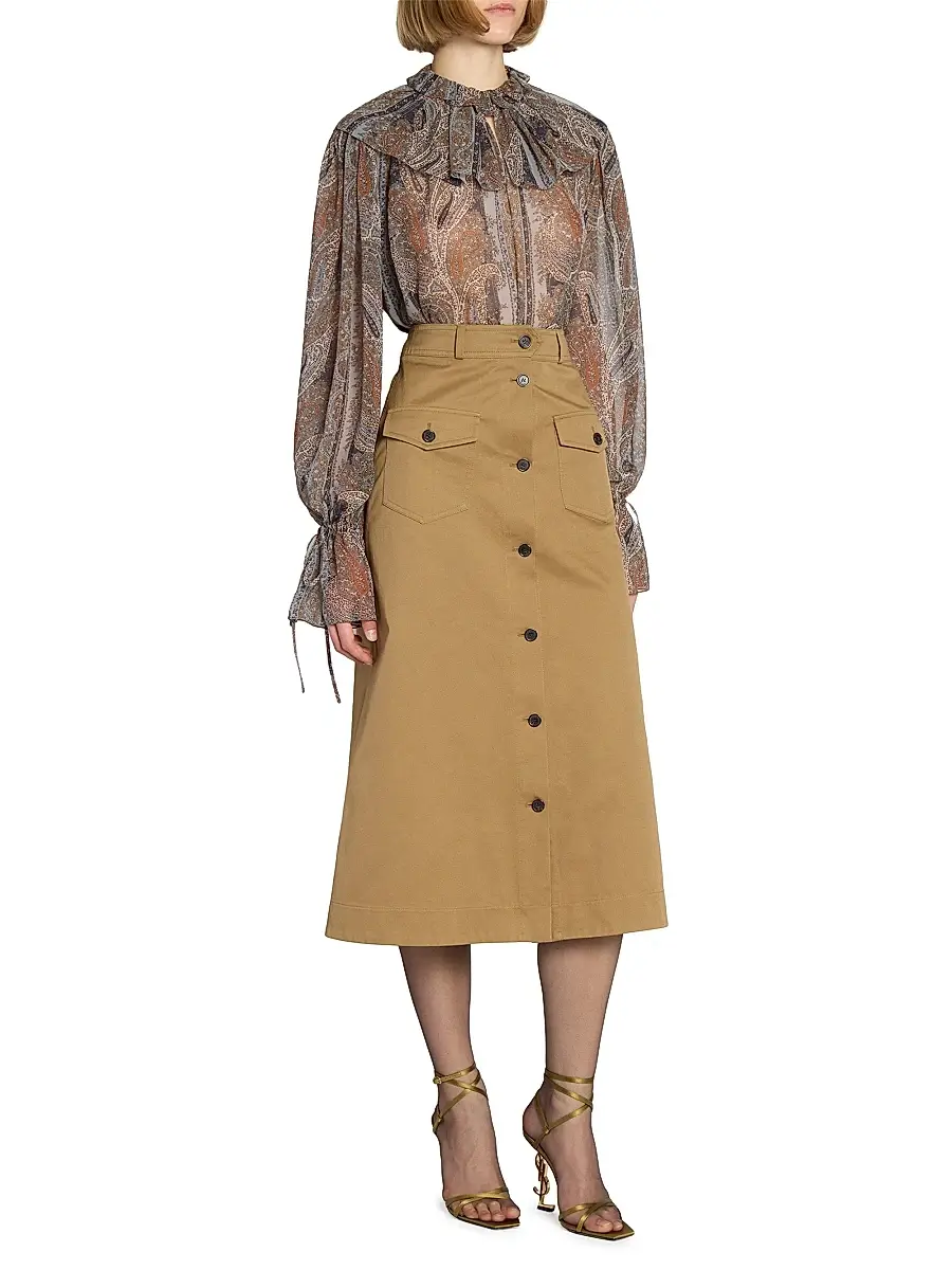 Saint Laurent Women's Blouse in Paisley Silk Georgette | Thumbnail 3 Saint Laurent Women's Blouse in Paisley Silk Georgette | Thumbnail 3