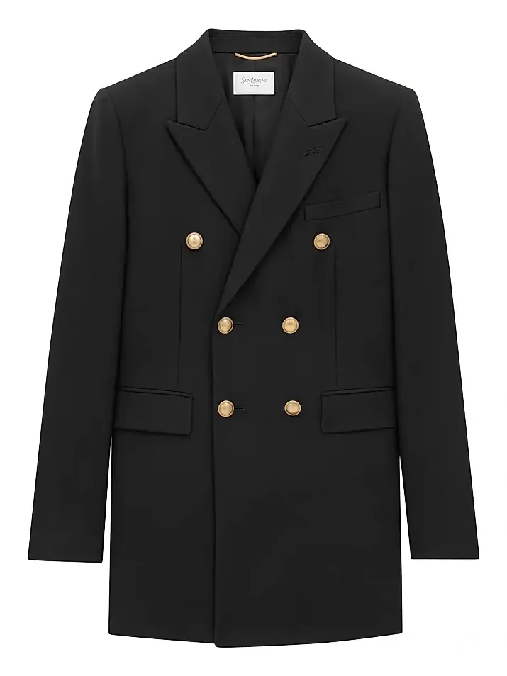 Women's Jacket in Wool Gabardine - Noir