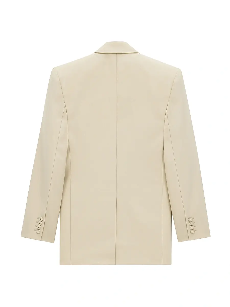 Saint Laurent Women's Jacket in Light Wool - Beige | Thumbnail 3 Saint Laurent Women's Jacket in Light Wool - Beige | Thumbnail 3