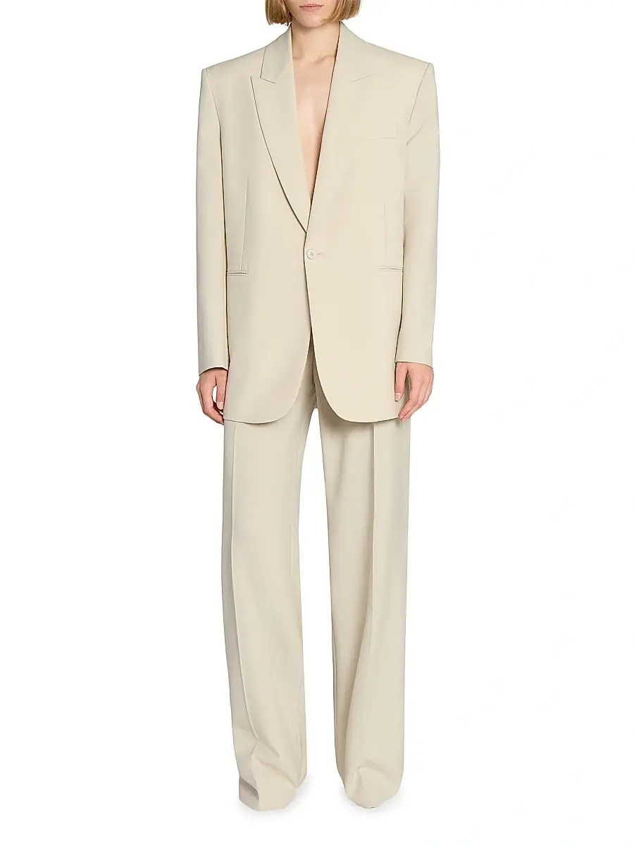 Saint Laurent Women's Jacket in Light Wool - Beige | Thumbnail 4 Saint Laurent Women's Jacket in Light Wool - Beige | Thumbnail 4