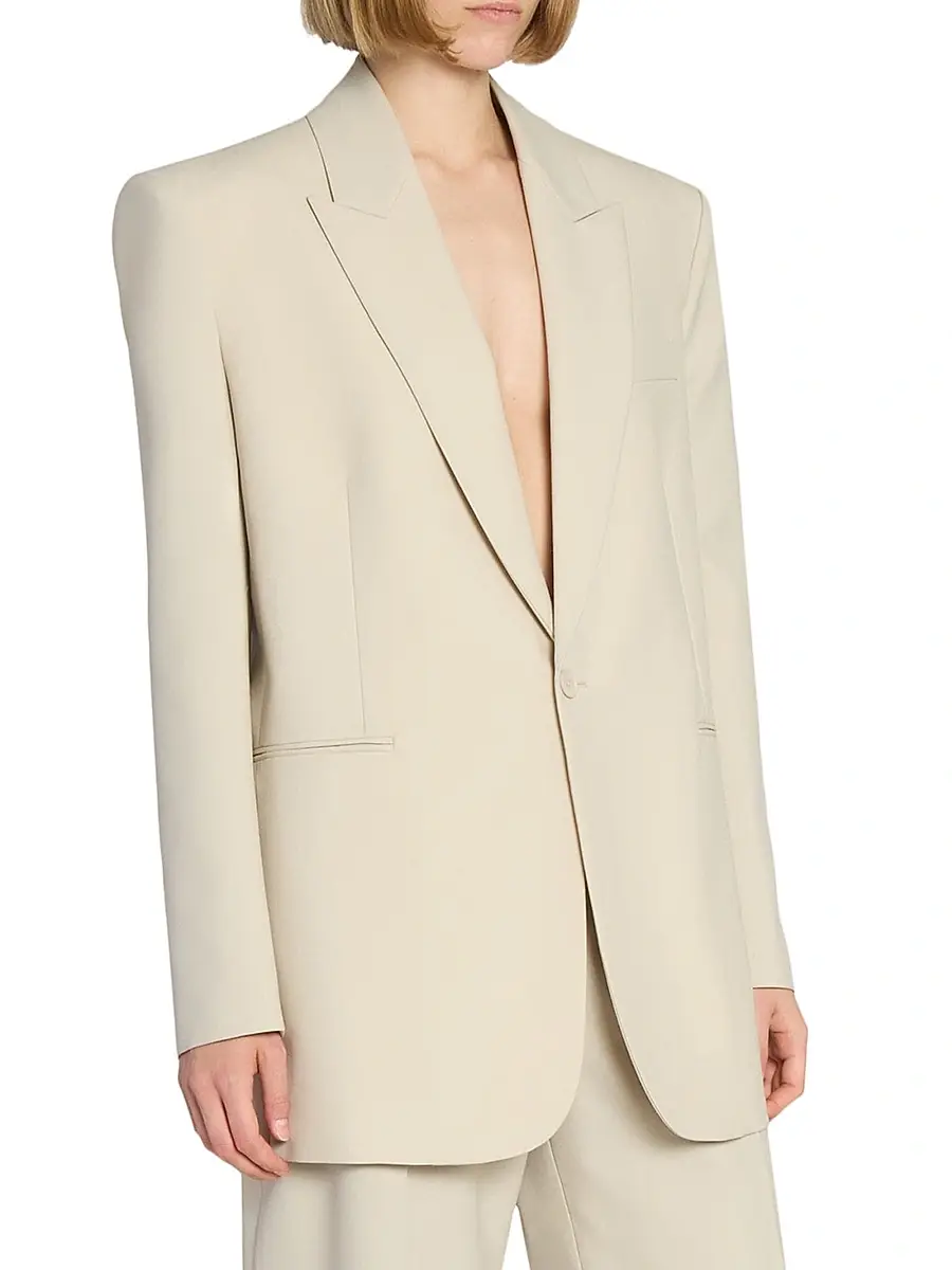 Saint Laurent Women's Jacket in Light Wool - Beige | Thumbnail 5 Saint Laurent Women's Jacket in Light Wool - Beige | Thumbnail 5
