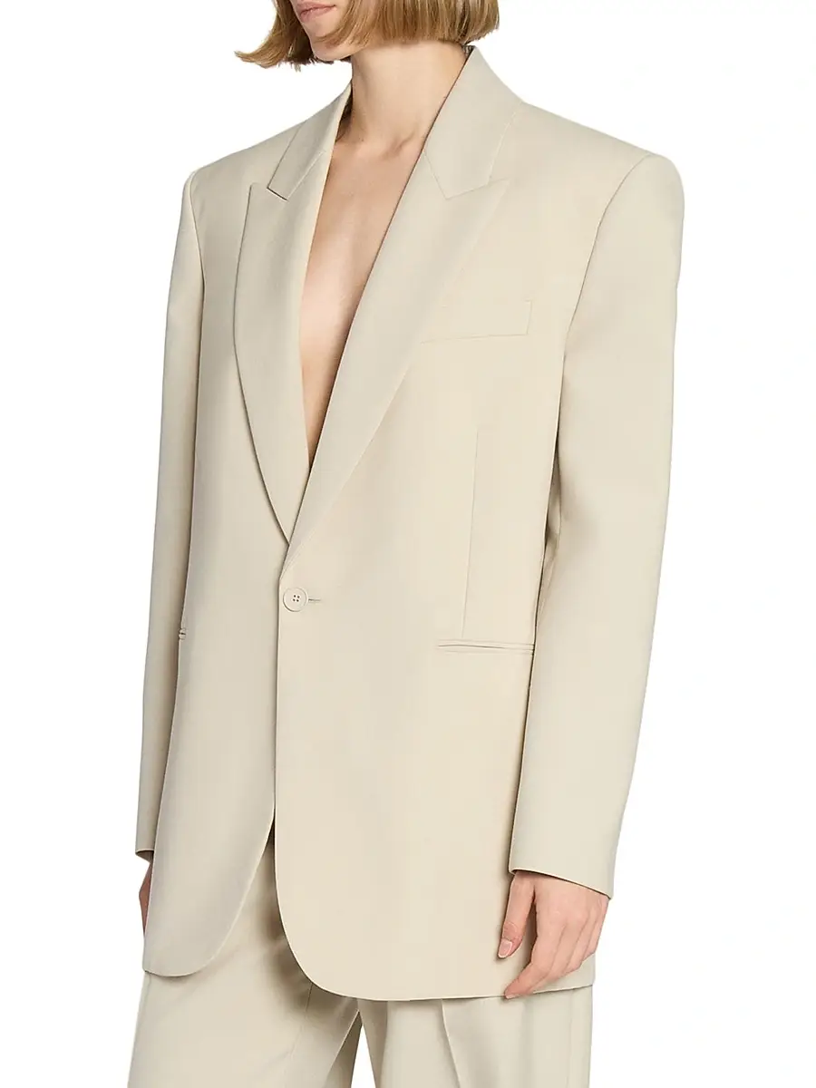 Saint Laurent Women's Jacket in Light Wool - Beige | Thumbnail 6 Saint Laurent Women's Jacket in Light Wool - Beige | Thumbnail 6