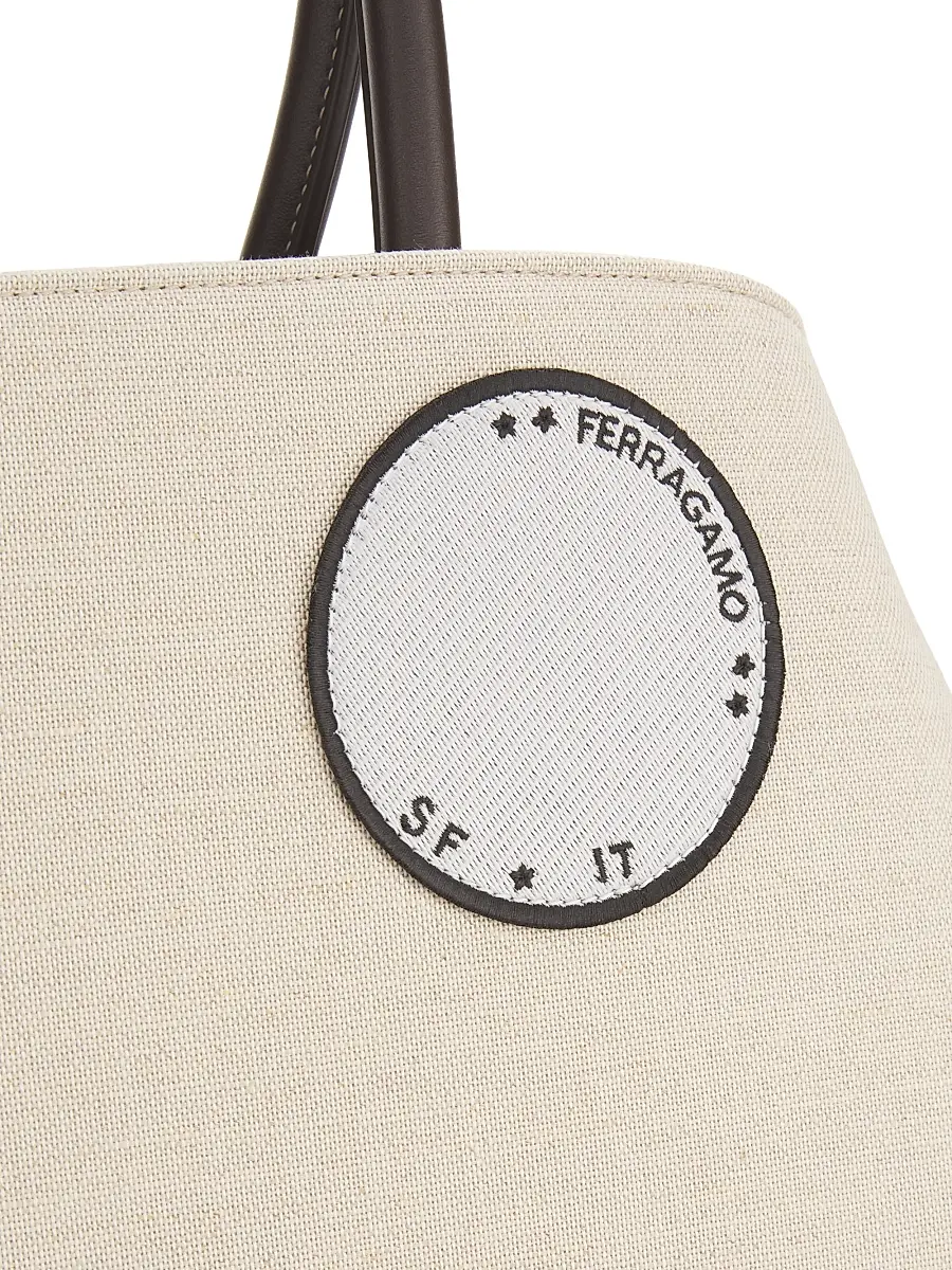 FERRAGAMO Women's Hug Canvas Handbag - Naturale | Thumbnail 6 FERRAGAMO Women's Hug Canvas Handbag - Naturale | Thumbnail 6