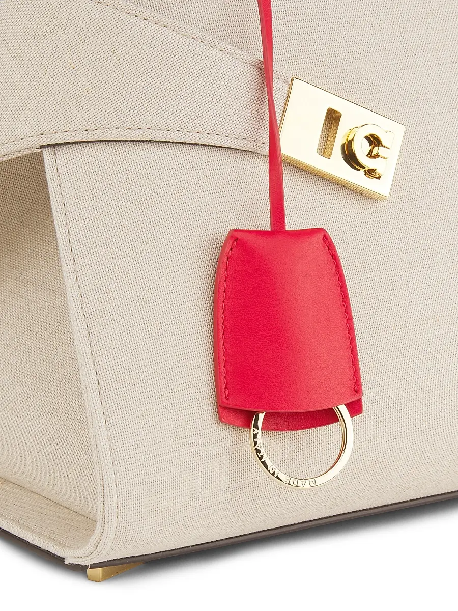 FERRAGAMO Women's Hug Canvas Handbag - Naturale | Thumbnail 7 FERRAGAMO Women's Hug Canvas Handbag - Naturale | Thumbnail 7