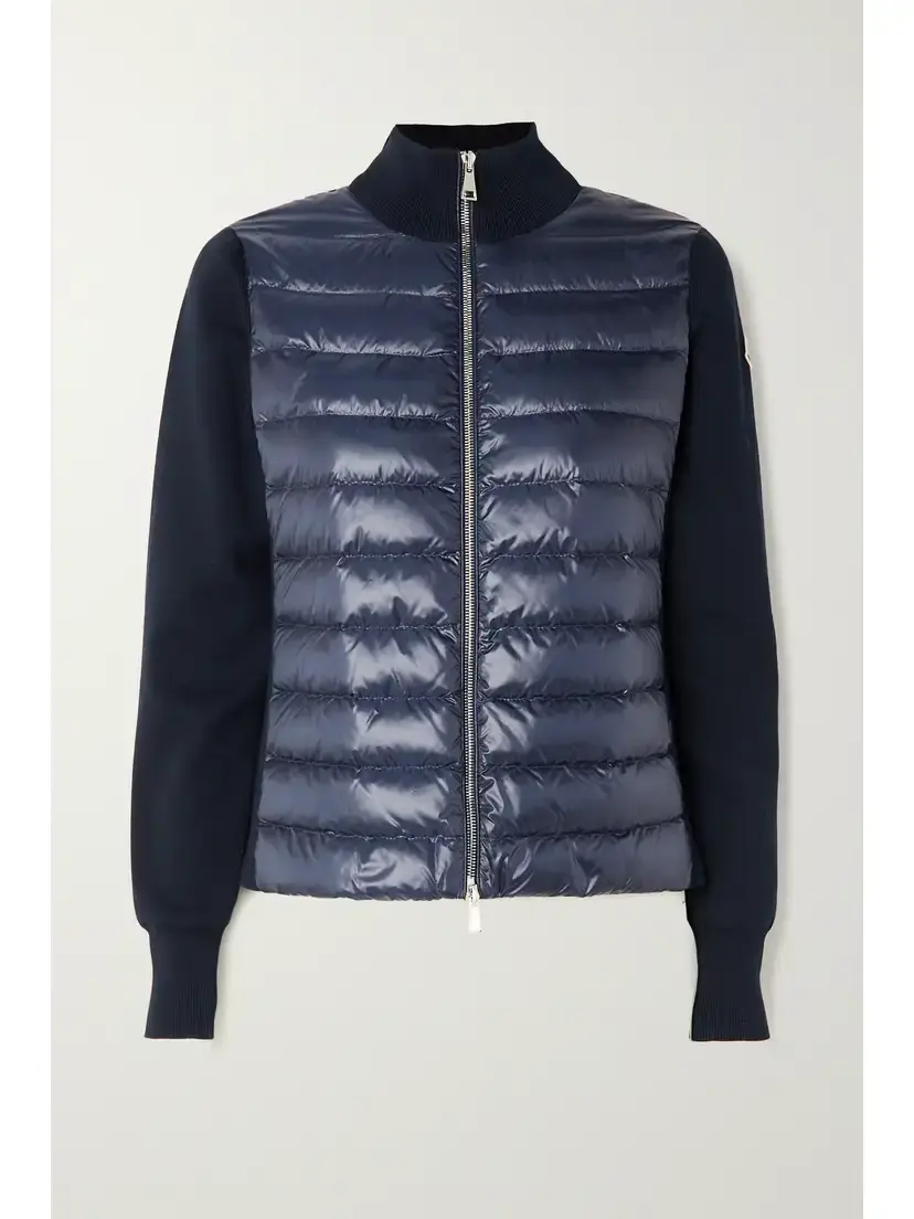 Moncler Padded Quilted Shell And Cotton-jersey Down Jacket | Image 1 Moncler Padded Quilted Shell And Cotton-jersey Down Jacket | Image 1