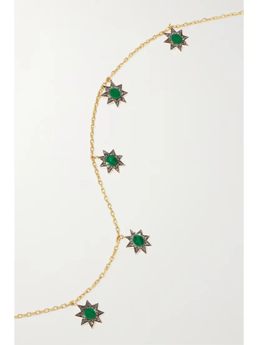 L’Atelier Nawbar Cosmic Ibiza Mini 18-karat Gold, Malachite And Diamond Choker | Thumbnail 4
