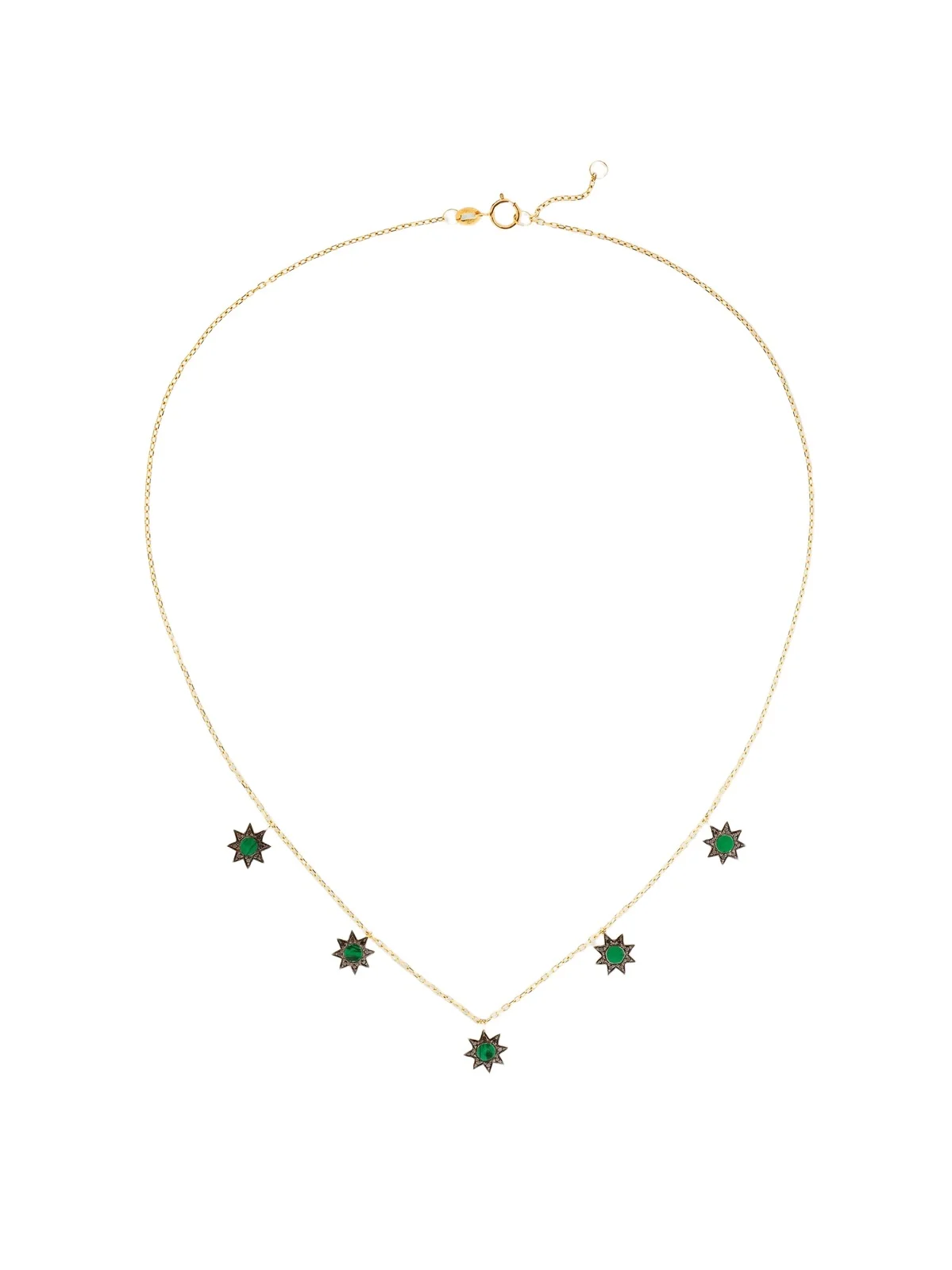 Cosmic Ibiza Mini 18-karat Gold, Malachite And Diamond Choker