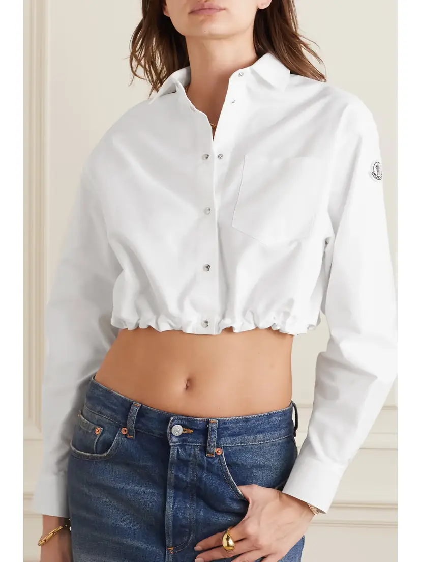 Moncler Cropped Cotton-poplin Shirt | Thumbnail 3