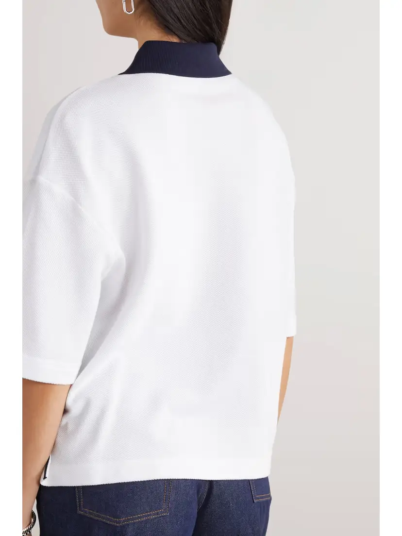 Moncler Appliquéd Cotton-piqué Polo Shirt | Thumbnail 4 Moncler Appliquéd Cotton-piqué Polo Shirt | Thumbnail 4