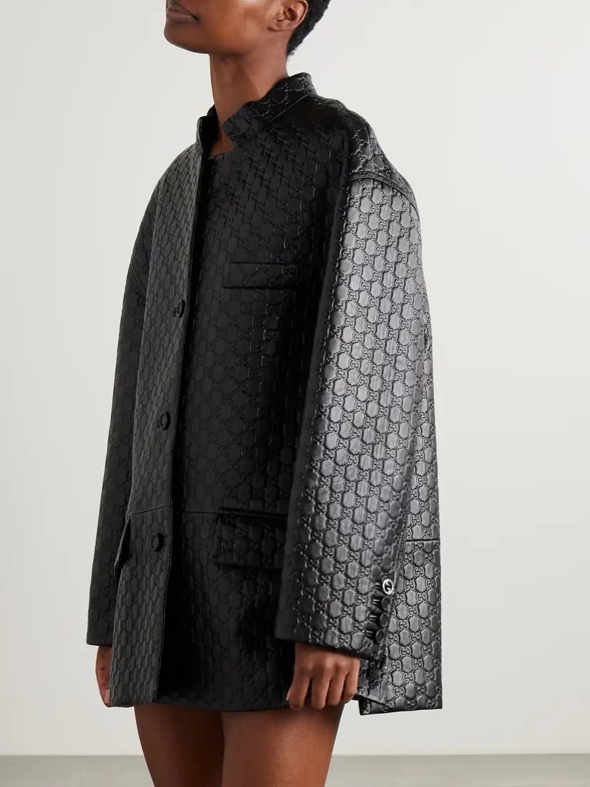 Gucci Debossed Leather Jacket | Thumbnail 3 Gucci Debossed Leather Jacket | Thumbnail 3